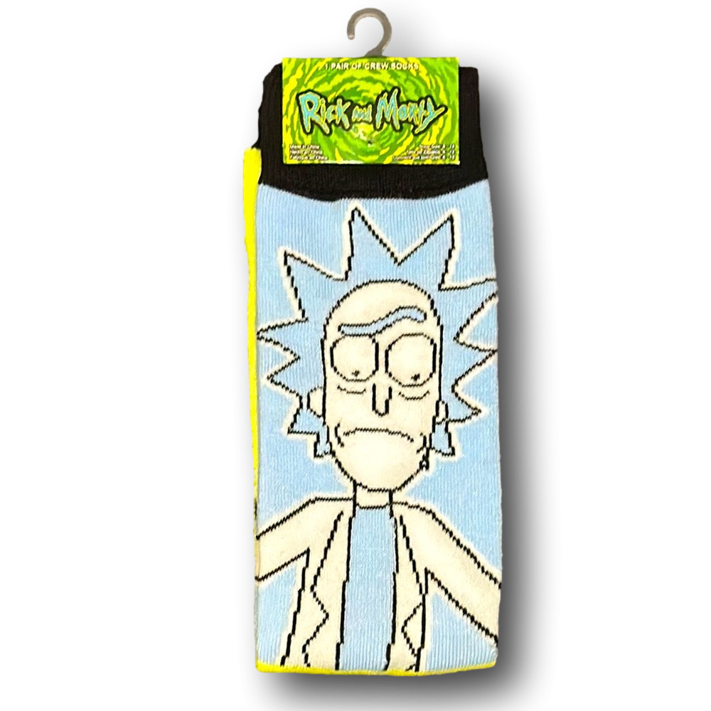 3/$20 Rick & Morty Adult Swim Cartoon Funny Novelty Crew Socks - NWT
